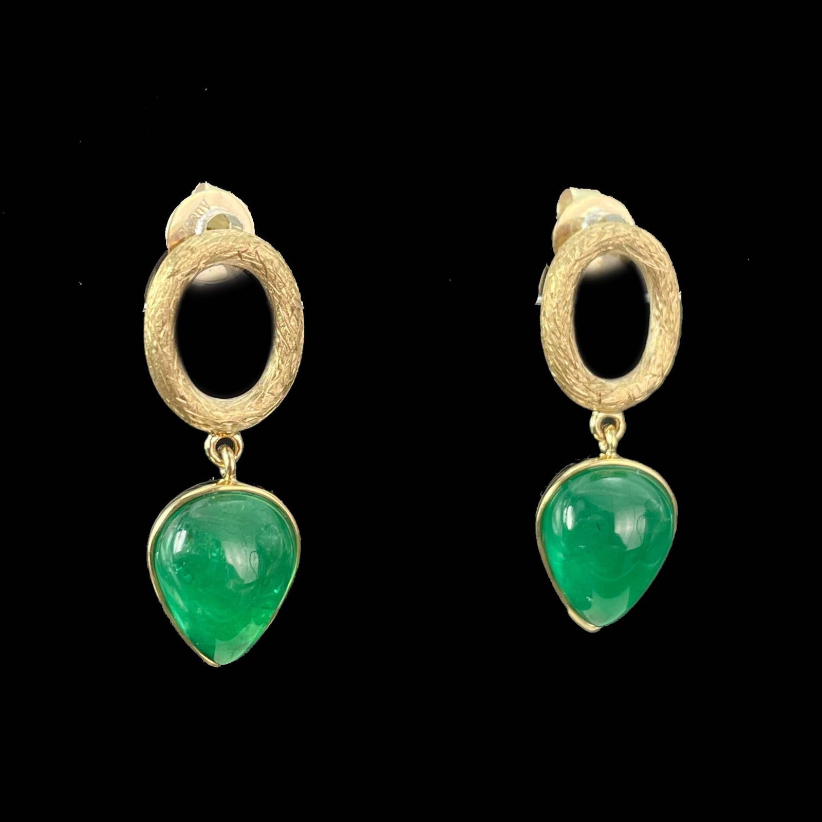 14k Gold 2.67 Ct Natural Emerald Earrings - 4