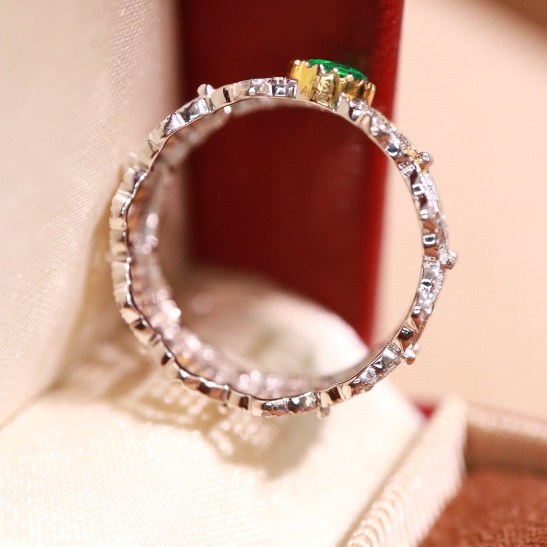 14k Gold 0.49 Ct Natural Emerald Ring - 3