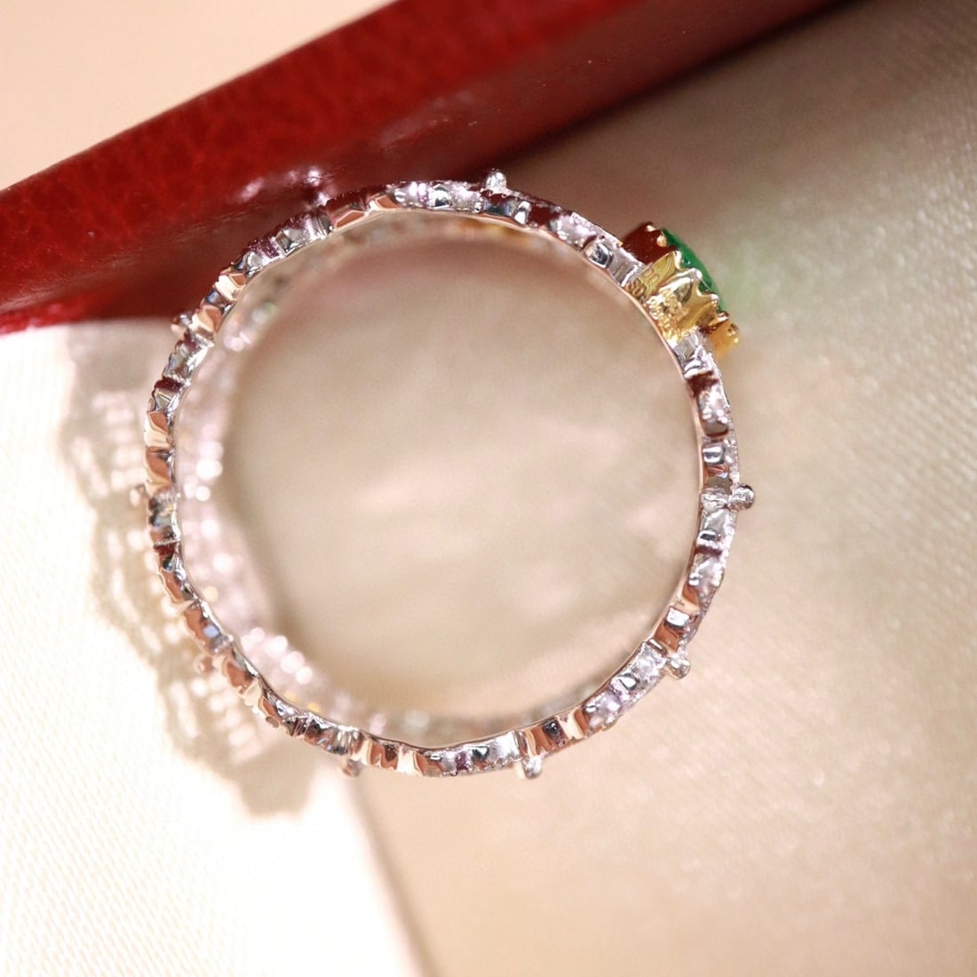 14k Gold 0.49 Ct Natural Emerald Ring - 5