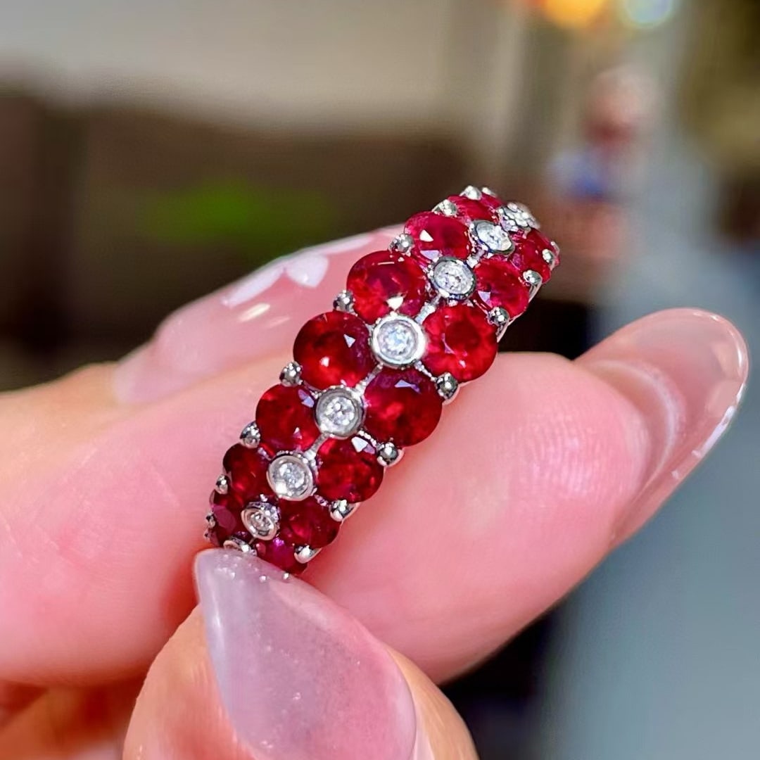 14k Gold 2.17 Ctw Natural Ruby & Diamond Ring - 3