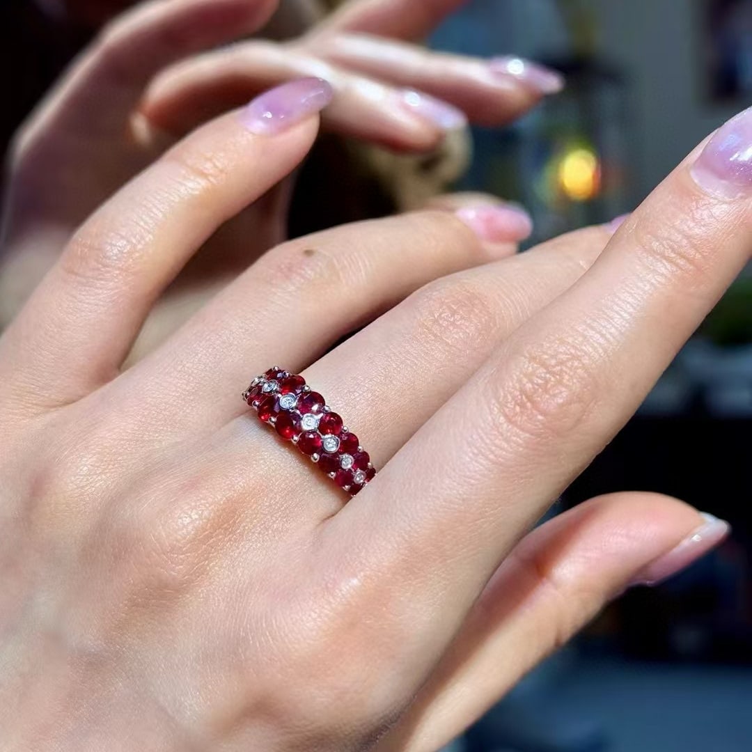 14k Gold 2.17 Ctw Natural Ruby & Diamond Ring - 4