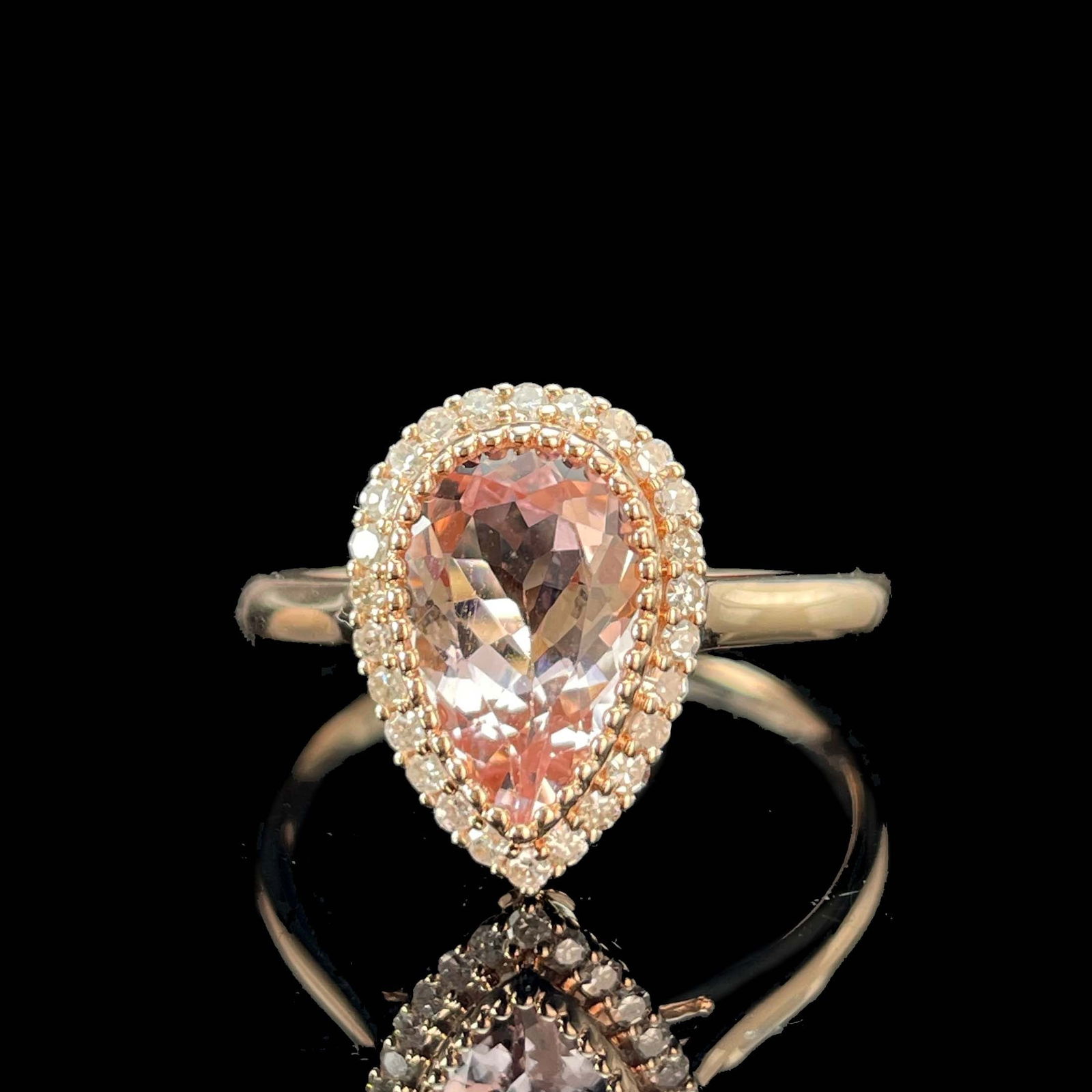 14k Gold 1.58 Ctw Natural Morganite & Diamond Ring - 4