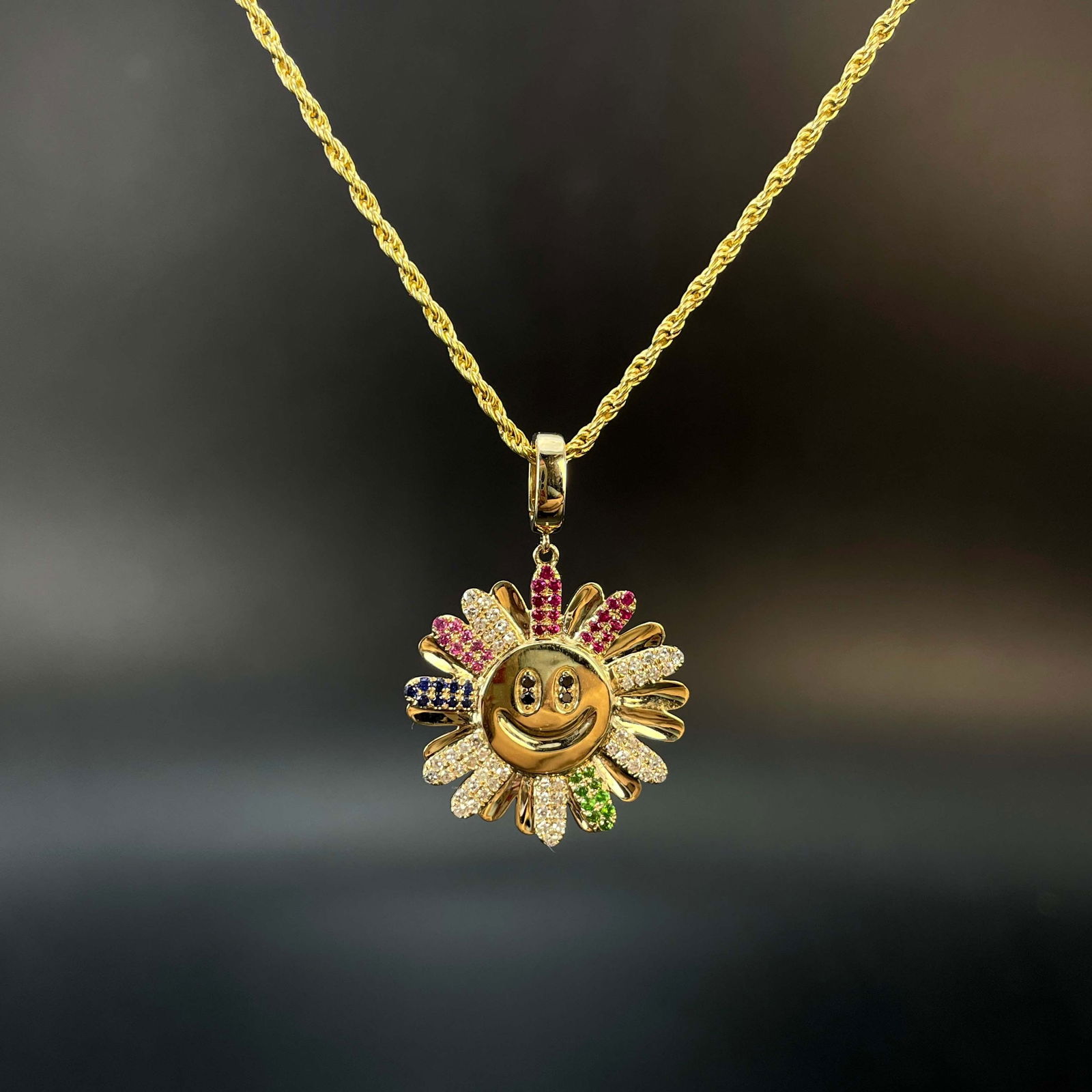 14k Gold 0.33 Ctw Natural Sapphire & Diamond Pendant( Without Chain ): Ref:230977219 // gold content:14k gold // main gemstone:sapphire // shape:round // carat weight:0. 13ct // color:color // treatment:natural // cut grade:g // // adjacent gemstone 2 : diamond // shape: