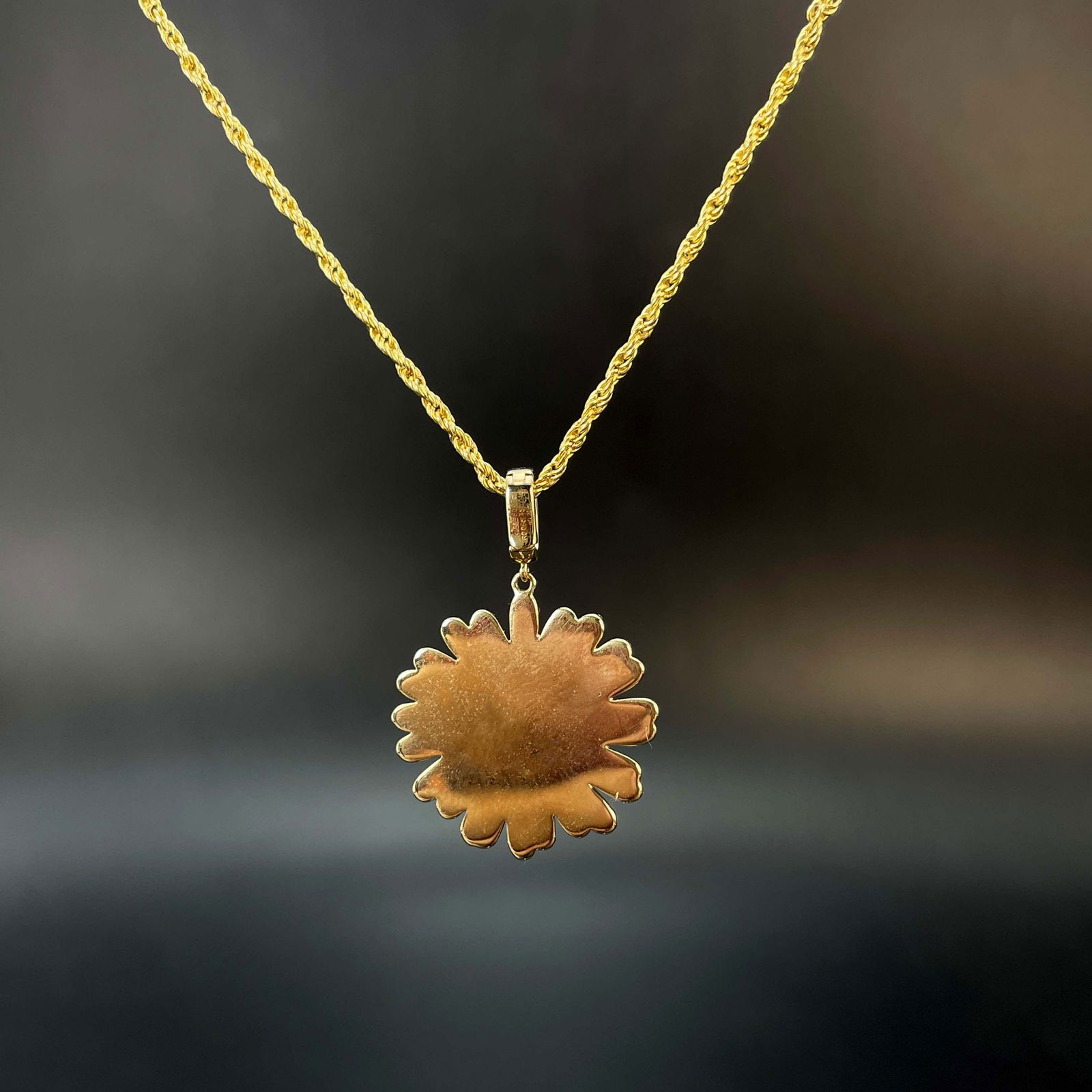 14k Gold 0.33 Ctw Natural Sapphire & Diamond Pendant( Without Chain ) - 4