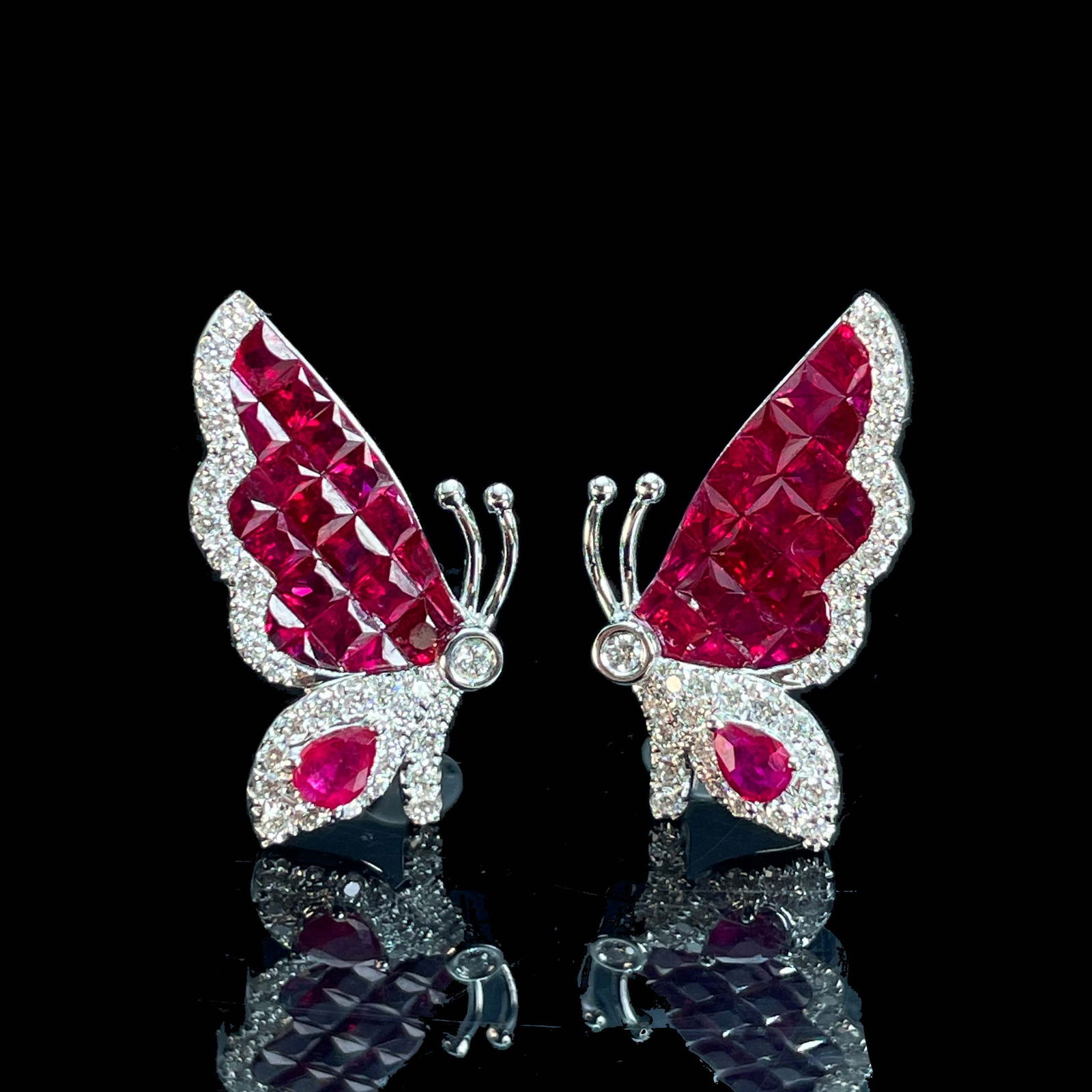 14k Gold 2.26 Ctw Natural Ruby & Diamond Earrings (1 of 6)