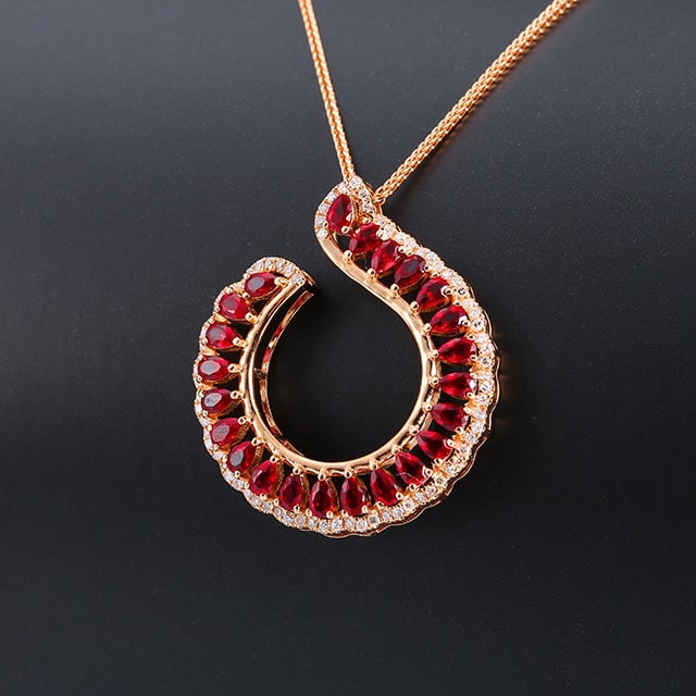 14k Gold 1.53 Ctw Natural Ruby & Diamond Pendant( Without Chain ): Ref:230978004 // gold content:14k gold // main gemstone:ruby // shape:pear // carat weight:1. 3ct // color:pigeonblood red // treatment:natural // // adjacent gemstone 2 : diamond // number of