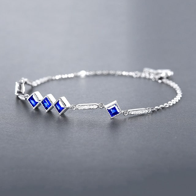 14k Gold 1.38 Ctw Natural Sapphire & Diamond Bracelet - 2