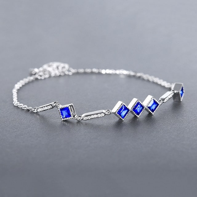 14k Gold 1.38 Ctw Natural Sapphire & Diamond Bracelet - 3