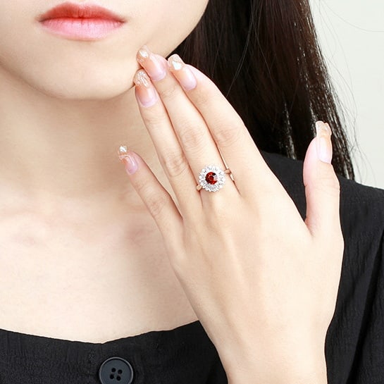 14k Gold 1.32 Ctw Natural Ruby & Diamond Ring - 5