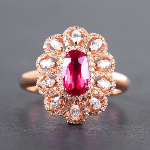 14k Gold 1.78 Ctw Natural Ruby & Diamond Ring/pendant( Without Chain ) (1 of 8)