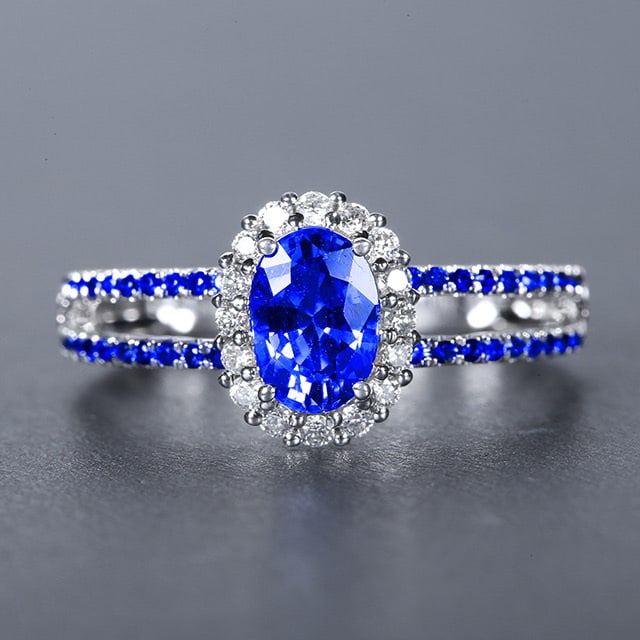 14k Gold 1.55 Ctw Natural Sapphire & Diamond Ring: Ref:230978076 // gold content:14k gold // ring size:7. 25us // // main gemstone:sapphire // shape:multiply // carat weight:1. 44ct // color:cornflower blue // treatment:natural // // adjacent