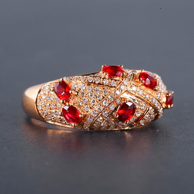 14k Gold 1.12 Ctw Natural Ruby & Diamond Ring - 3