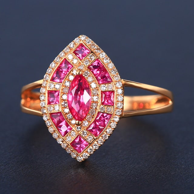 14k Gold 1.12 Ctw Natural Ruby & Diamond Ring - 2