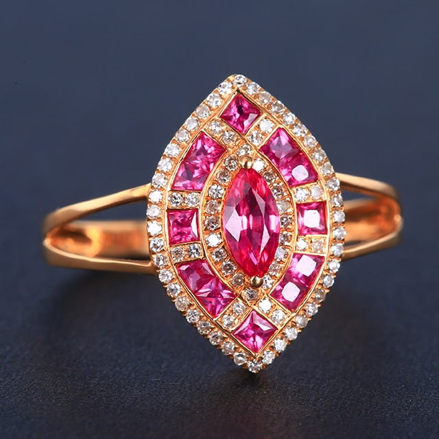 14k Gold 1.12 Ctw Natural Ruby & Diamond Ring - 3