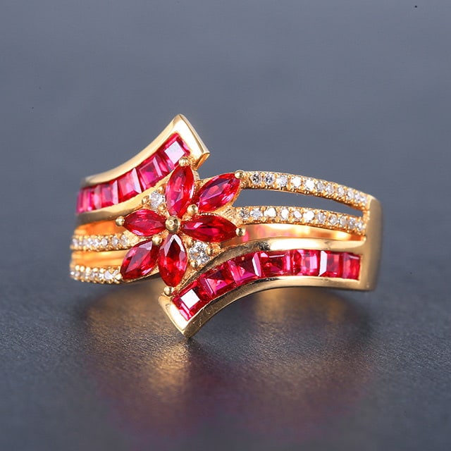 14k Gold 1.81 Ctw Natural Ruby & Diamond Ring - 2