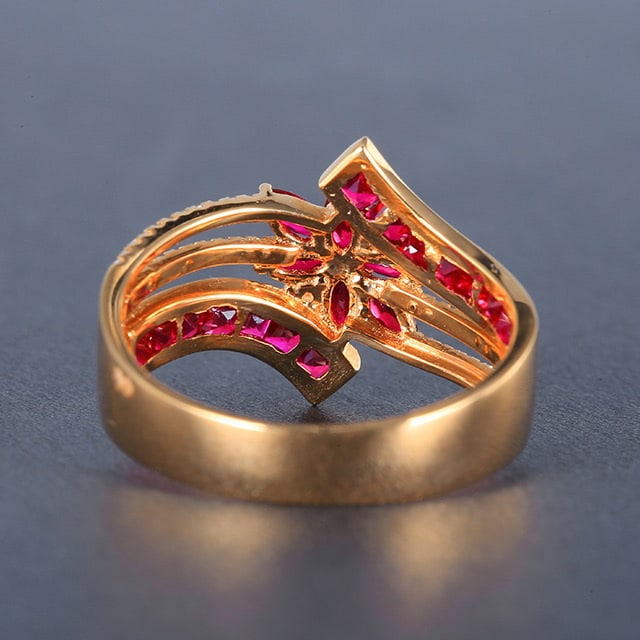 14k Gold 1.81 Ctw Natural Ruby & Diamond Ring - 4