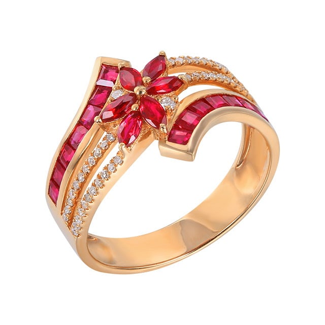 14k Gold 1.81 Ctw Natural Ruby & Diamond Ring - 5