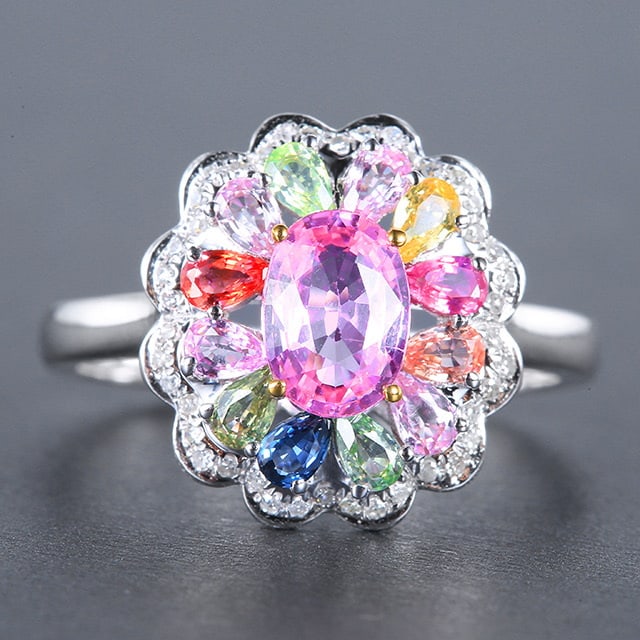 14k Gold 2.07 Ctw Natural Sapphire & Diamond Ring: Ref:230978100 // gold content:14k gold // ring size:7. 25us // // main gemstone:sapphire // shape:multiply // carat weight:1. 95ct // color:color // treatment:natural // // adjacent gemstone 2 :