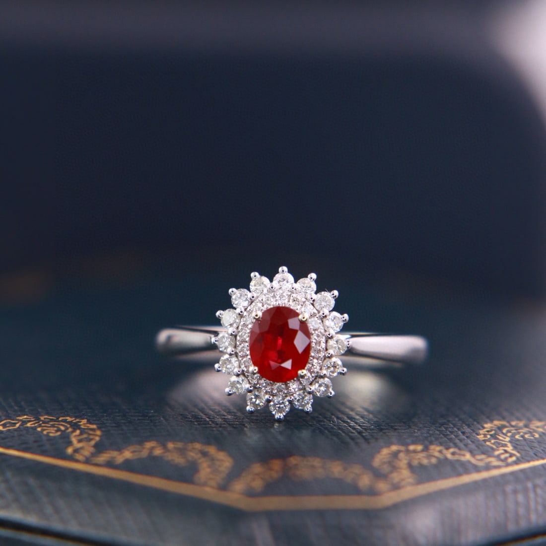 14k Gold 0.74 Ctw Natural Ruby & Diamond Ring - 5