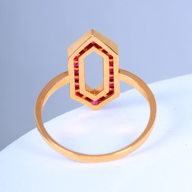 14k Gold 0.79 Ctw Natural Ruby & Diamond Ring - 3