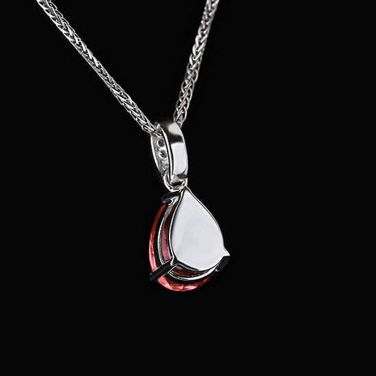 14k Gold 1.12 Ctw Natural Spinel & Diamond Pendant( Without Chain ) - 4