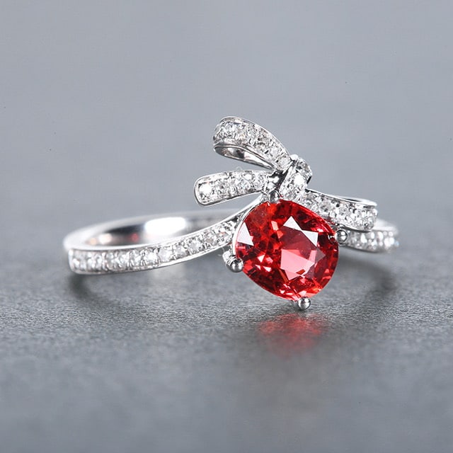 14k Gold 1.03 Ctw Natural Spinel & Diamond Ring - 2