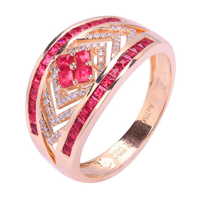 14k Gold 1.12 Ctw Natural Ruby & Diamond Ring - 4