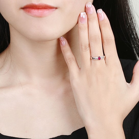 14k Gold 0.44 Ctw Natural Ruby & Diamond Ring - 5