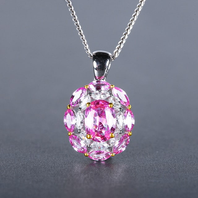 14k Gold 2.14 Ctw Natural Padparadscha Sapphire & Sapphire Pendant( Without Chain ): Ref:230978190 // gold content:14k gold // main gemstone:padparadscha sapphire // shape:multiply // carat weight:1. 79ct // color:orangish pink // treatment:natural // // adjacent gemstone 2 :