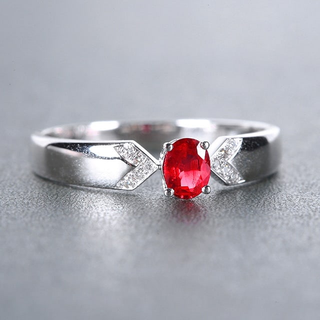 14k Gold 0.33 Ctw Natural Ruby & Diamond Ring - 2