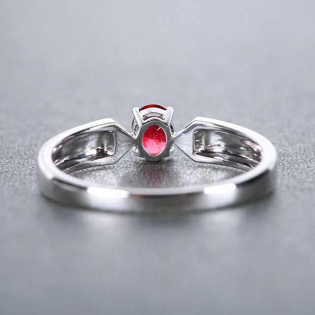 14k Gold 0.33 Ctw Natural Ruby & Diamond Ring - 4