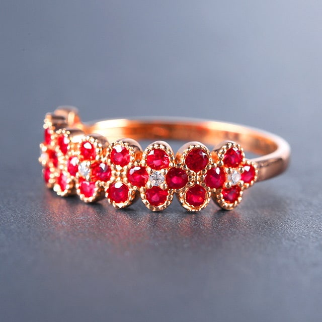14k Gold 0.85 Ctw Natural Ruby & Diamond Ring - 3