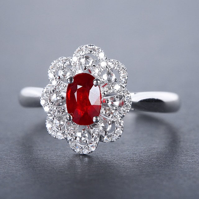 14k Gold 1.07 Ctw Natural Ruby & Diamond Ring - 2