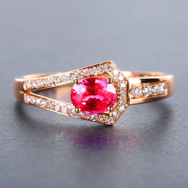 14k Gold 0.84 Ctw Natural Ruby & Diamond Ring (1 of 6)