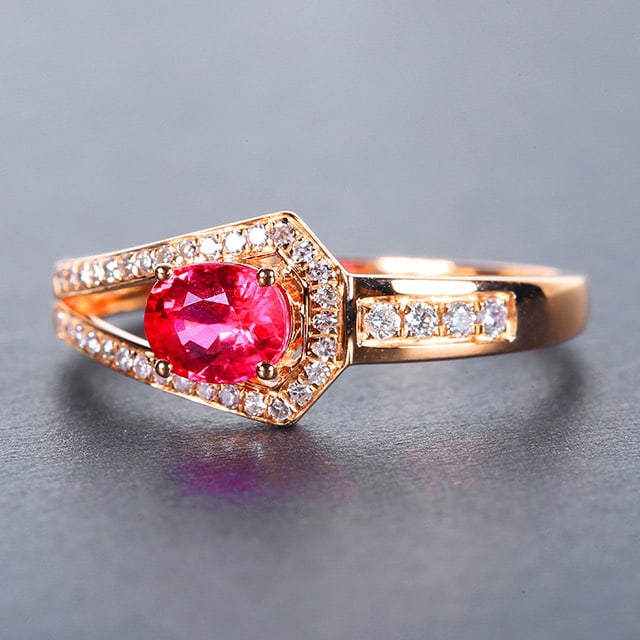 14k Gold 0.84 Ctw Natural Ruby & Diamond Ring - 2