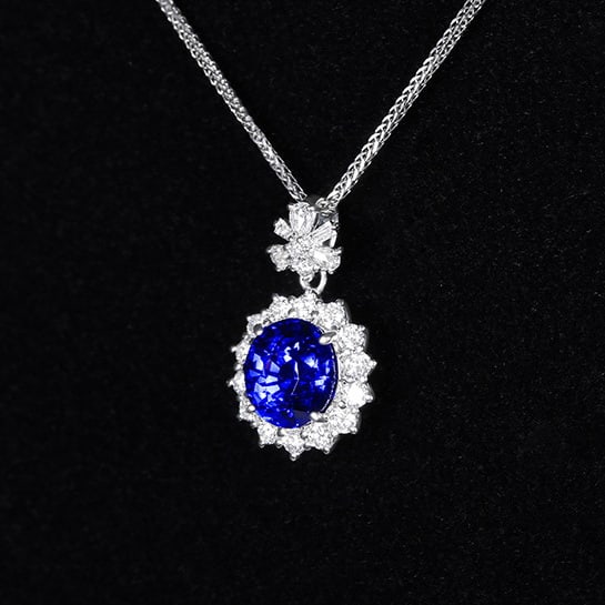 14k Gold 1.98 Ctw Natural Sapphire & Diamond Pendant( Without Chain ) (1 of 6)