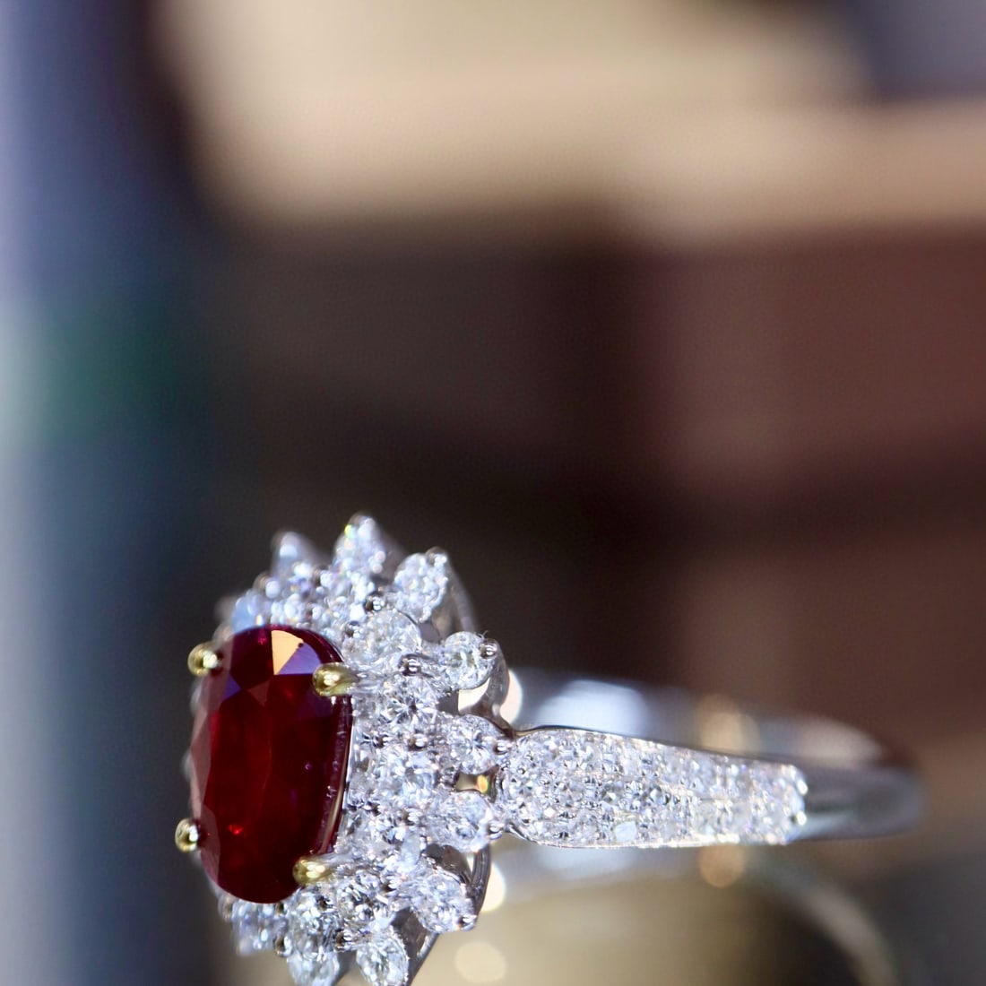 14k Gold 1.33 Ctw Natural Ruby & Diamond Ring - 3