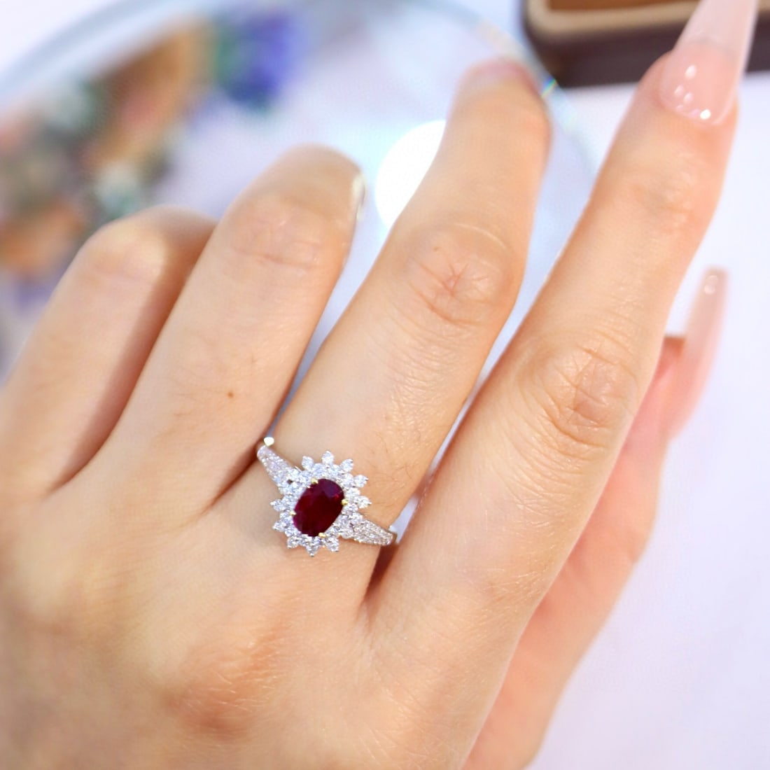 14k Gold 1.33 Ctw Natural Ruby & Diamond Ring - 4