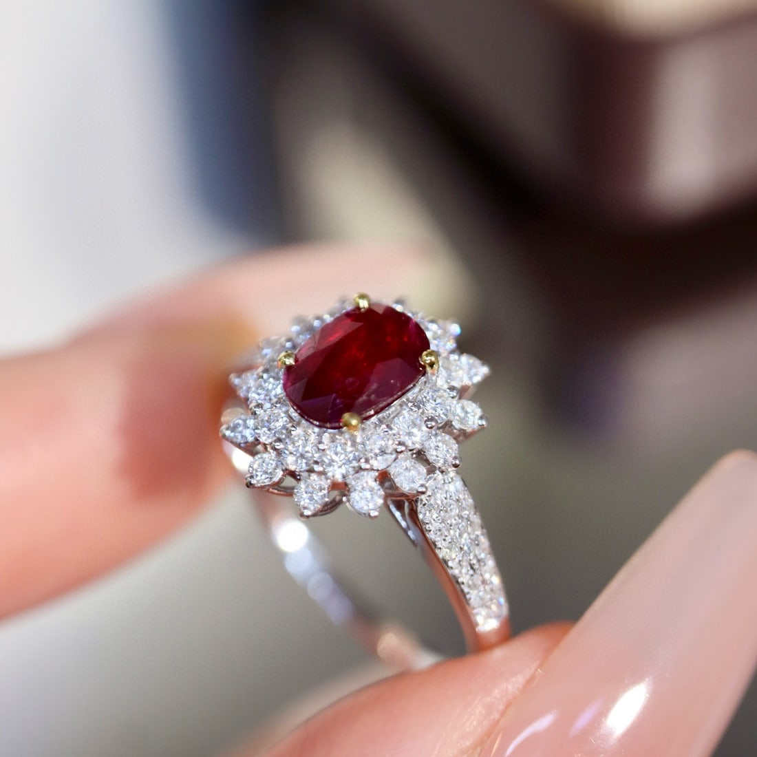 14k Gold 1.33 Ctw Natural Ruby & Diamond Ring - 6