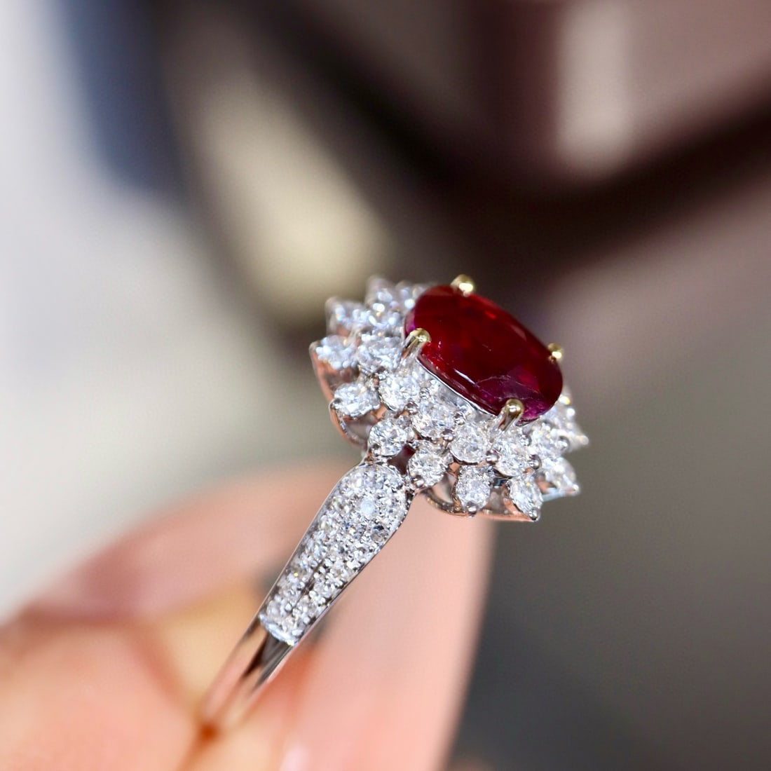 14k Gold 1.33 Ctw Natural Ruby & Diamond Ring - 8