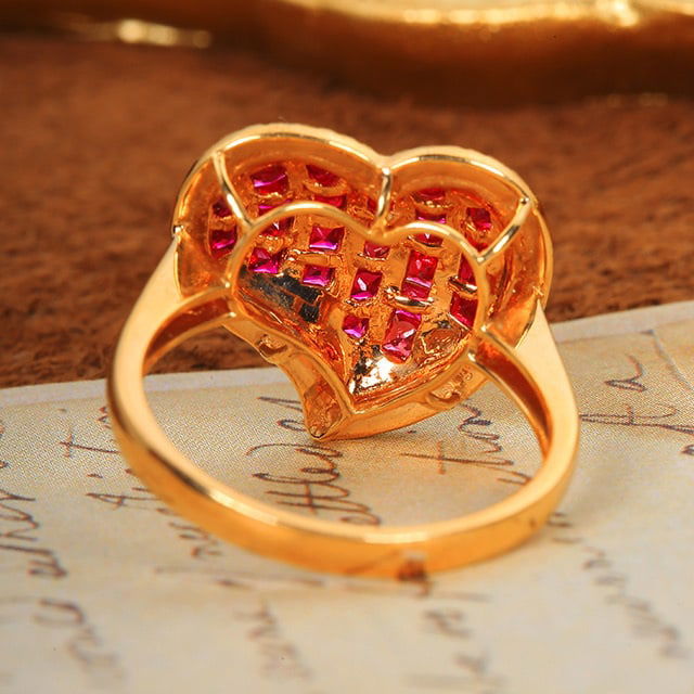 14k Gold 0.81 Ctw Natural Ruby & Diamond Ring - 4