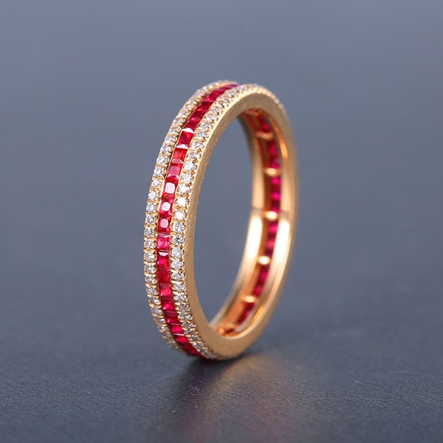 14k Gold 1.48 Ctw Natural Ruby & Diamond Ring - 2