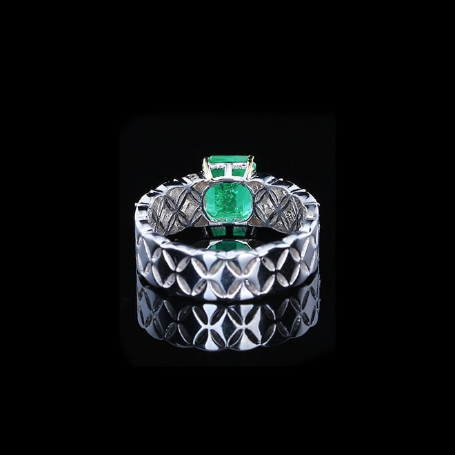 14k Gold 1.52 Ctw Natural Emerald & Diamond Ring - 4