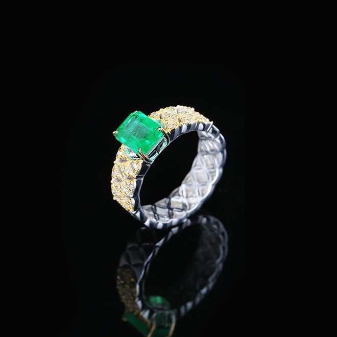 14k Gold 1.52 Ctw Natural Emerald & Diamond Ring - 5
