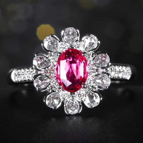 14k Gold 1.51 Ctw Natural Ruby & Diamond Ring: Ref:230978297 // gold content:14k gold // ring size:7. 25us // // main gemstone:ruby // shape:oval // carat weight:1. 02ct // color:red // treatment:natural // // adjacent gemstone 2 : diamond // numb