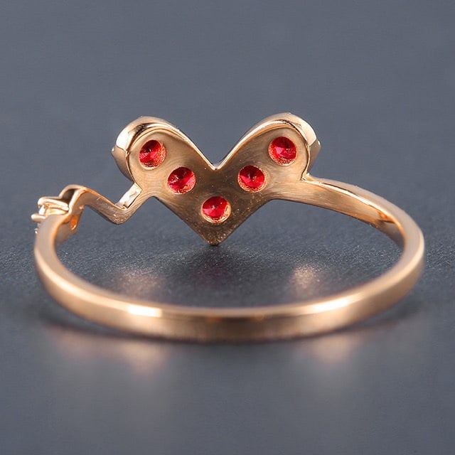 14k Gold 0.32 Ctw Natural Ruby & Diamond Ring - 4