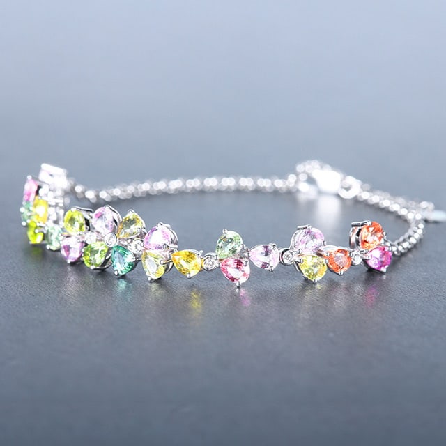 14k Gold 5.34 Ctw Natural Sapphire & Chrysoberyl & Diamond Bracelet - 2