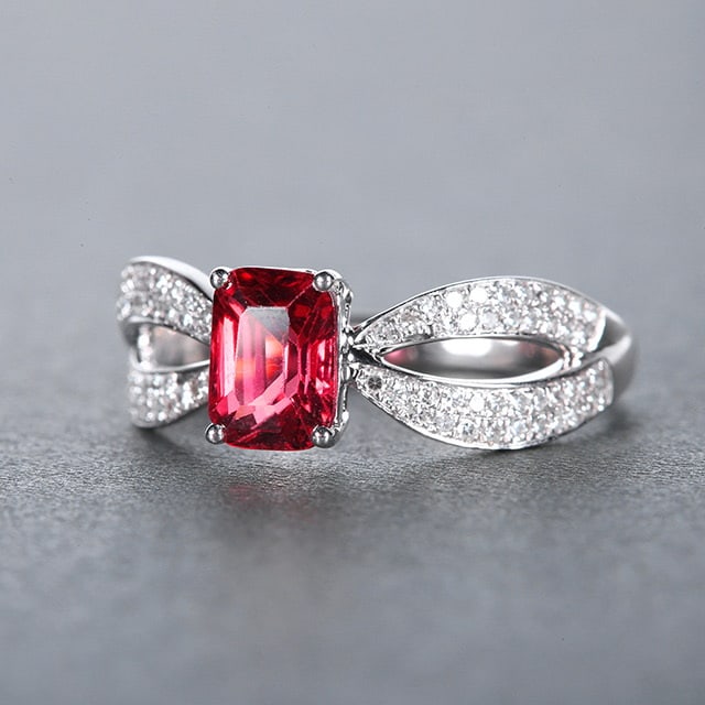 14k Gold 1.32 Ctw Natural Spinel & Diamond Ring - 3