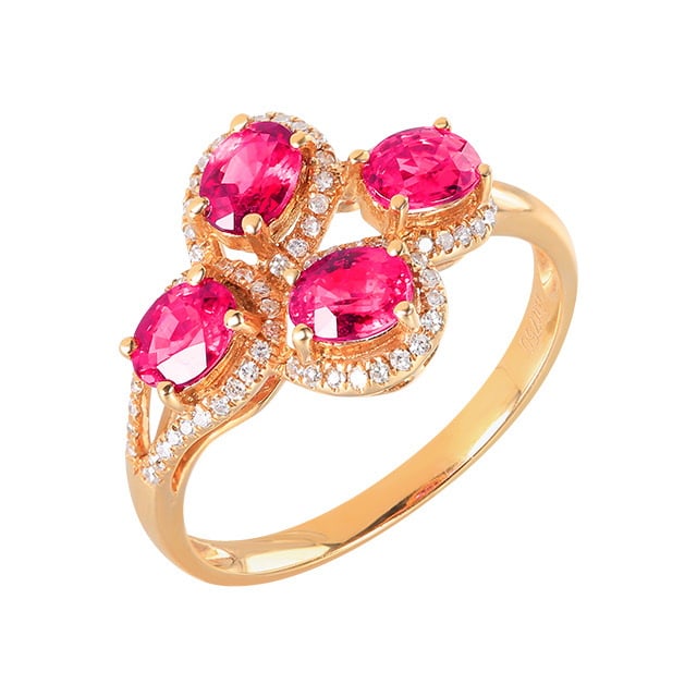 14k Gold 1.48 Ct Natural Ruby & Diamond Ring - 5