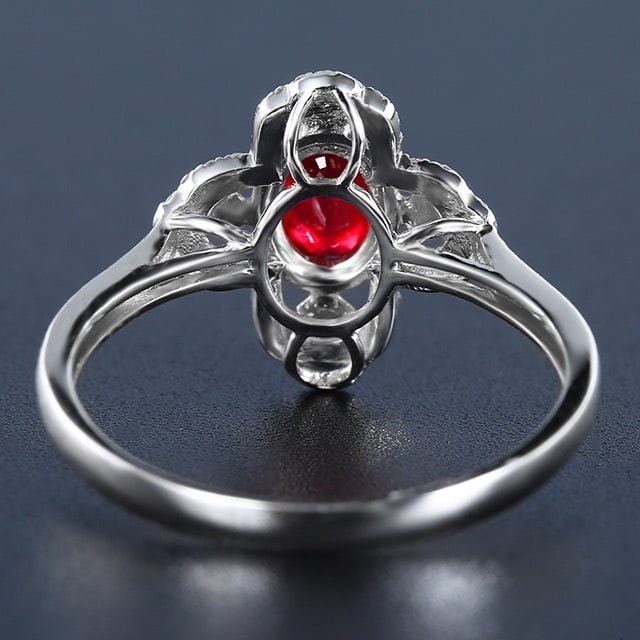 14k Gold 0.75 Ctw Natural Ruby & Diamond Ring - 4